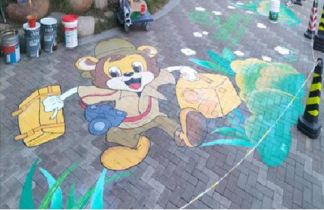 合江夏季画地面彩绘会遇到的问题