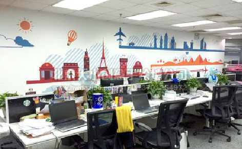 合江教你设计办公室墙绘的方法。